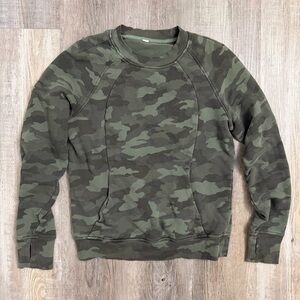 Lululemon Scuba Crewneck Heritage 365 Camo Green Twill-size 8 *like NEW*